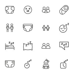 Poster - Icon set of baby.