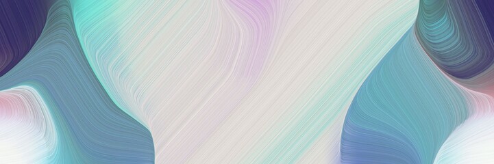 Poster - decorative background graphic with modern soft curvy waves background illustration with light gray, teal blue and cadet blue color