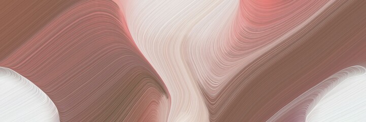 Poster - decorative background graphic with modern curvy waves background illustration with pastel brown, light gray and tan color