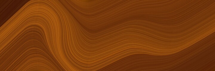 Poster - elegant moving banner with chocolate, saddle brown and coffee colors. fluid curved flowing waves and curves