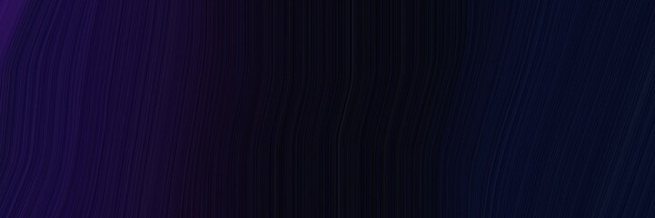 Poster - elegant dynamic designed horizontal banner with very dark pink, very dark violet and very dark blue colors. fluid curved lines with dynamic flowing waves and curves
