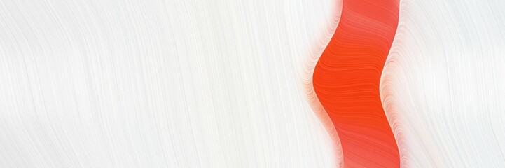 Leinwandbilder - elegant artistic designed horizontal banner with white smoke, tomato and burly wood colors. fluid curved flowing waves and curves