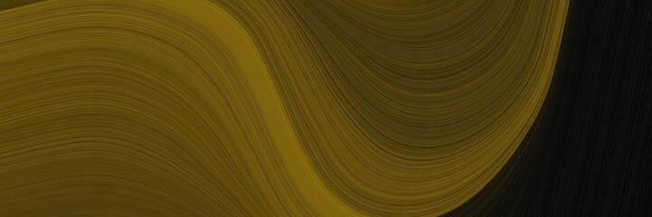 Poster - elegant dynamic horizontal banner with chocolate, black and brown colors. fluid curved lines with dynamic flowing waves and curves