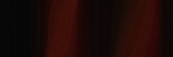 Poster - elegant modern designed horizontal header with black, very dark pink and very dark red colors. fluid curved flowing waves and curves