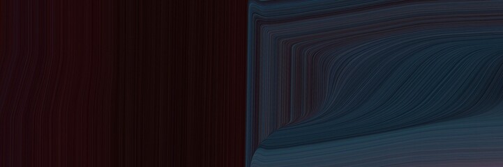 Poster - elegant surreal designed horizontal header with very dark pink, dark slate gray and very dark blue colors. fluid curved lines with dynamic flowing waves and curves