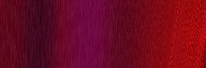 Poster - elegant moving horizontal banner with dark pink, dark red and strong red colors. fluid curved lines with dynamic flowing waves and curves