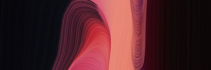 Poster - elegant dynamic horizontal banner with very dark pink, indian red and old mauve colors. fluid curved flowing waves and curves