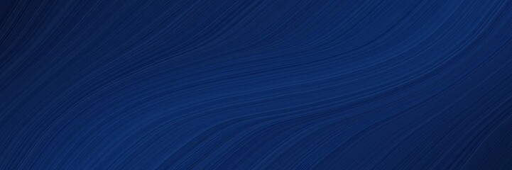 Poster - elegant flowing header with midnight blue and very dark blue colors. fluid curved lines with dynamic flowing waves and curves