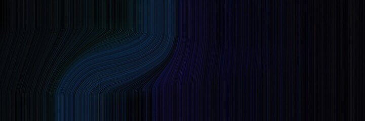 Poster - elegant modern horizontal banner with black, very dark blue and very dark green colors. fluid curved lines with dynamic flowing waves and curves