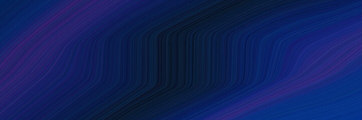 Poster - elegant flowing header with midnight blue, black and very dark blue colors. fluid curved flowing waves and curves