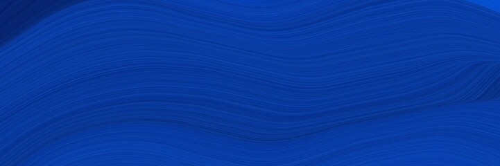 Poster - elegant colorful banner design with strong blue and midnight blue colors. fluid curved flowing waves and curves