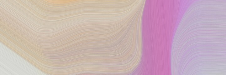 Poster - elegant surreal designed horizontal header with silver, pastel violet and thistle colors. fluid curved lines with dynamic flowing waves and curves