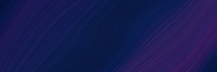 Poster - elegant flowing horizontal header with very dark blue, very dark violet and very dark magenta colors. fluid curved lines with dynamic flowing waves and curves