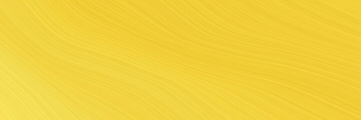 Poster - elegant moving designed horizontal banner with pastel orange, khaki and golden rod colors. fluid curved lines with dynamic flowing waves and curves