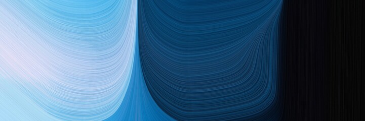 Poster - elegant dynamic header with very dark blue, light blue and corn flower blue colors. fluid curved flowing waves and curves