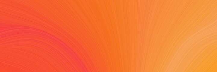 Poster - elegant decorative banner design with tomato, pastel orange and coral colors. fluid curved lines with dynamic flowing waves and curves