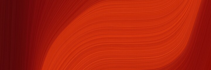 Poster - elegant flowing horizontal banner with firebrick, dark red and maroon colors. fluid curved lines with dynamic flowing waves and curves