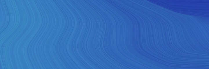 Poster - elegant flowing header design with steel blue, strong blue and royal blue colors. fluid curved lines with dynamic flowing waves and curves