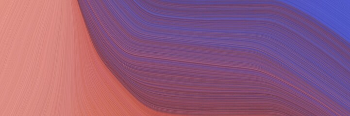 Poster - elegant moving horizontal banner with old lavender, light coral and slate blue colors. fluid curved lines with dynamic flowing waves and curves