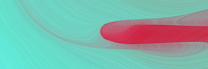 Aufkleber - elegant colorful horizontal banner with medium aqua marine, moderate red and gray gray colors. fluid curved lines with dynamic flowing waves and curves