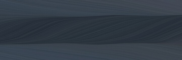 Poster - elegant colorful designed horizontal banner with dark slate gray and very dark blue colors. fluid curved flowing waves and curves