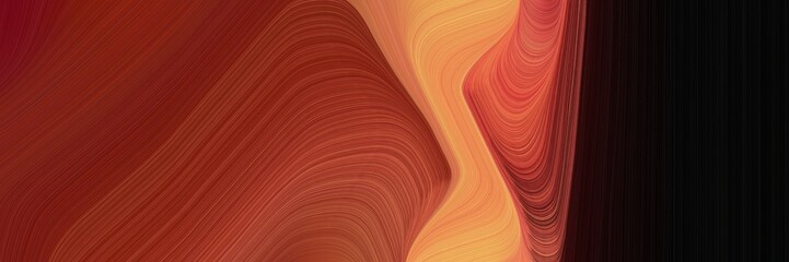 Poster - elegant moving header with saddle brown, black and sandy brown colors. fluid curved lines with dynamic flowing waves and curves