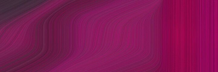 Poster - elegant flowing designed horizontal header with dark moderate pink, very dark magenta and old mauve colors. fluid curved flowing waves and curves