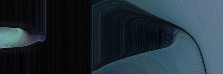 Poster - elegant colorful header with slate gray, black and teal blue colors. fluid curved flowing waves and curves