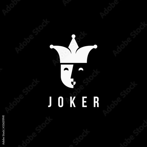 Cuadros en Lienzo minimalist Joker / jester logo icon
