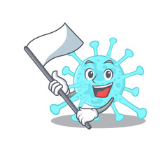 Canvas Print - A nationalistic cegacovirus mascot character design with flag