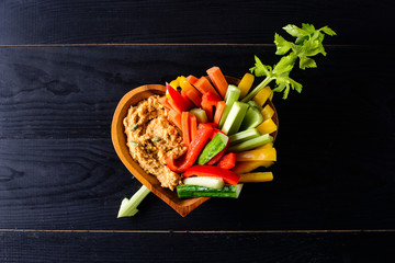 Poster - Hummus platter with vegetables