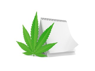 Sticker - Cannabis leaf with blank calendar