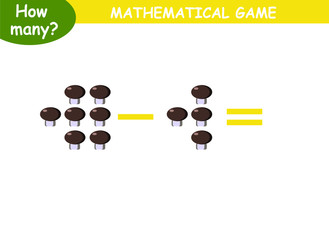 examples of subtraction with fruits and vegetables. educational page with mathematical examples for children.