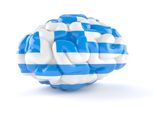 Wall Mural - Brain with greek flag