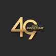 49 years anniversary celebration logotype with elegant modern number gold color for celebration
