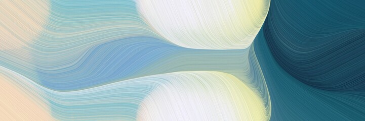 Poster - abstract surreal designed horizontal banner with pastel gray, dark slate gray and light gray colors. fluid curved flowing waves and curves