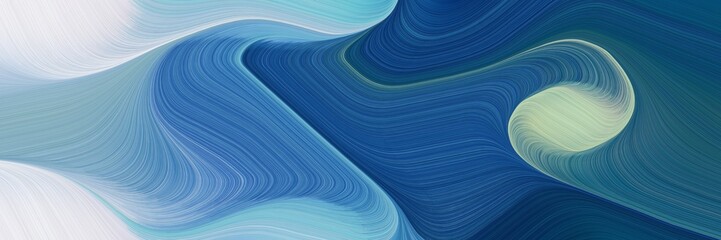 Poster - abstract modern header with teal blue, light gray and sky blue colors. fluid curved flowing waves and curves