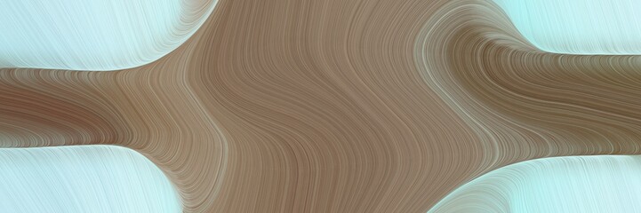 Poster - abstract modern horizontal banner with pastel brown, powder blue and dark gray colors. fluid curved lines with dynamic flowing waves and curves