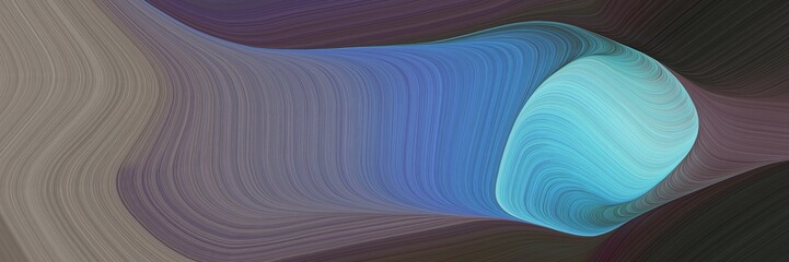 Poster - abstract modern header with dim gray, corn flower blue and very dark blue colors. fluid curved flowing waves and curves