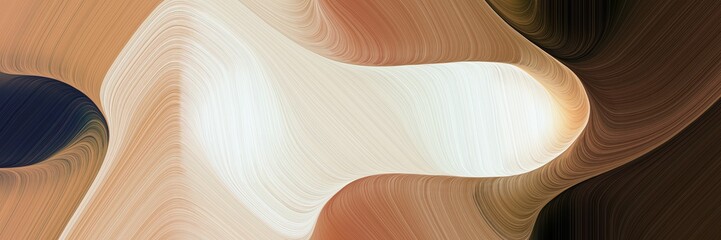 Poster - abstract dynamic horizontal banner with very dark pink, light gray and pastel brown colors. fluid curved flowing waves and curves