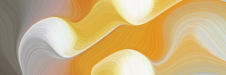 Poster - abstract dynamic banner with tan, beige and golden rod colors. fluid curved lines with dynamic flowing waves and curves
