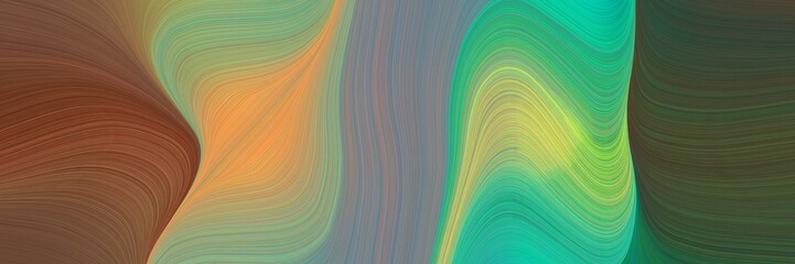 Poster - abstract colorful header design with pastel brown, old mauve and dark khaki colors. fluid curved flowing waves and curves