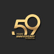 59 years anniversary celebration logotype with elegant modern number gold color for celebration