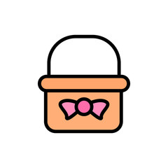Poster - Basket bow outline color icon. Simple outline color vector elements of religious holiday for ui and ux, website or mobile application