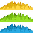 © ALEKSEI - City landscape. City silhouette with windows. Vector Illustration.