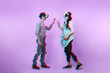 © nuclear_lily - Couple in love communicate using a virtual reality headset. Image with glitch effect.