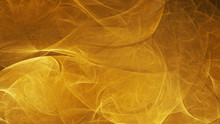Abstract Golden Chaotic Shapes. Colorful Fractal Background. Digital Art. 3d Rendering.