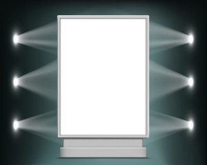 Poster - Street white billboard template. Advertising blank lightbox.