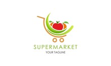 Supermarket Fruit Logo Template Design Vector