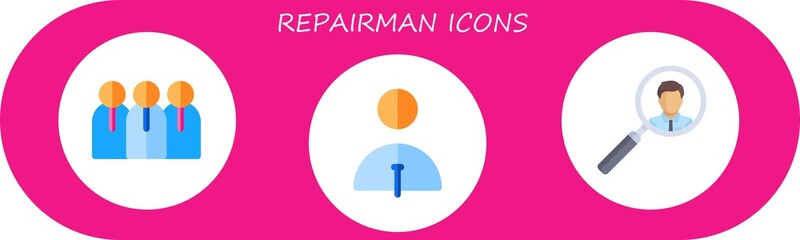 Poster - Modern Simple Set of repairman Vector flat Icons